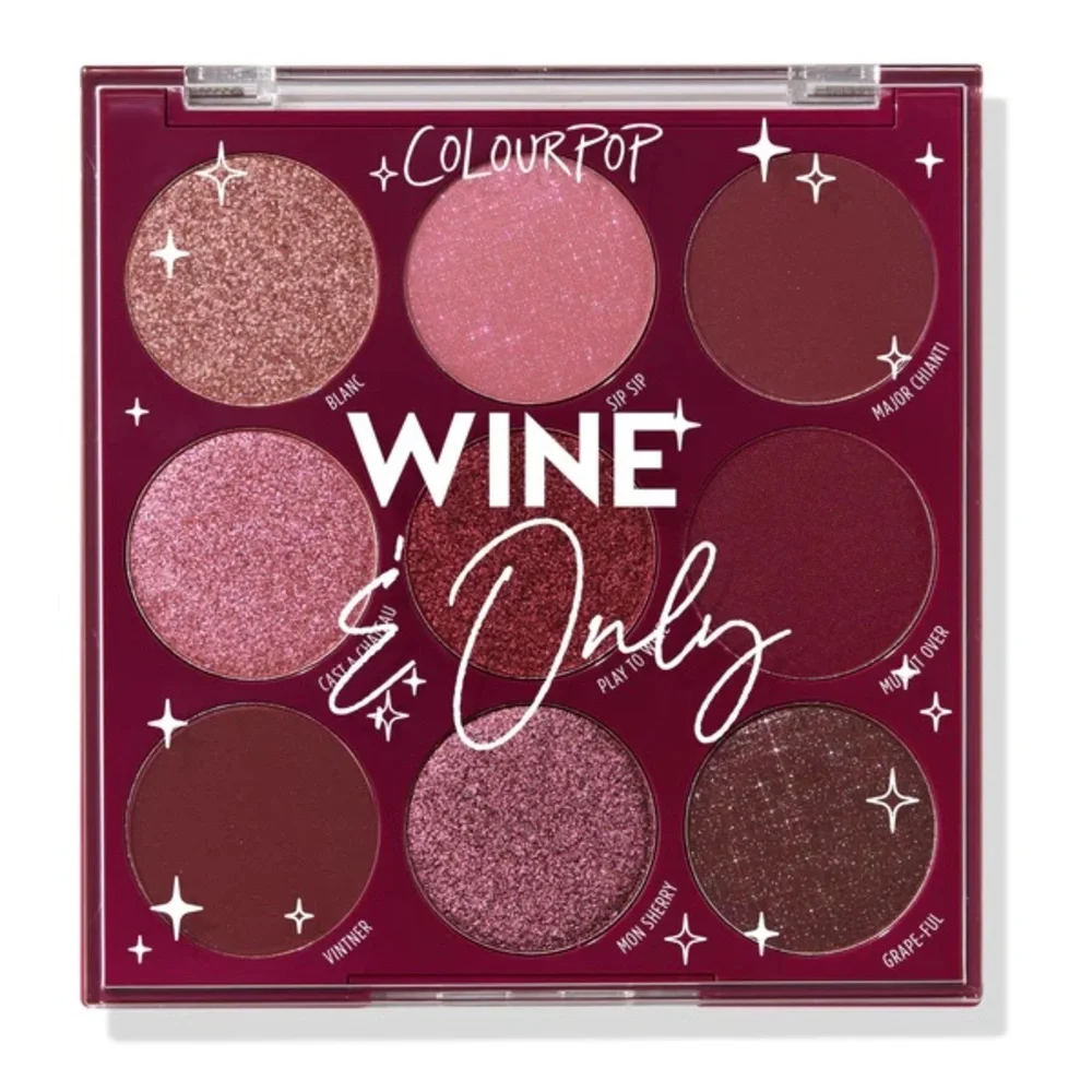ColourPop Wine & Only Eyeshadow Palette 9 Deep Wine & Burgundy Eye Colors NIB